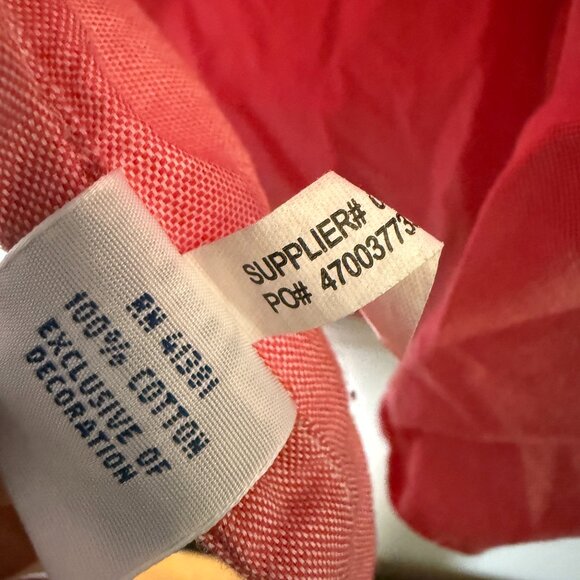 Ralph Lauren Long Sleeve Button Down Chambray Oxford Red Flesh Colored Pony Sz L - Picture 4 of 9